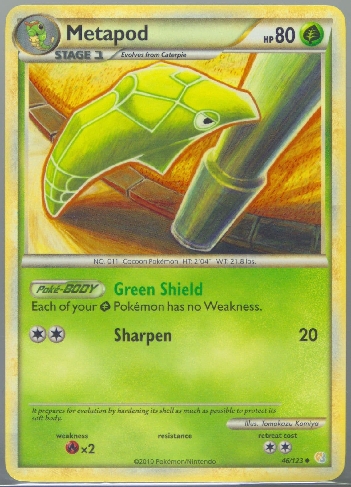 Metapod (46) 2010 Pokemon Heartgold & Soulsilver