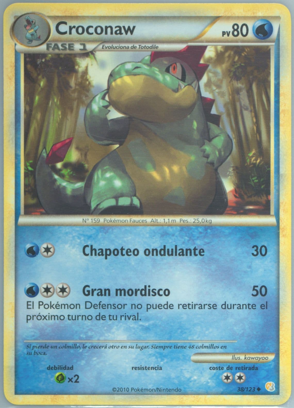 Croconaw Spanish (38) 2010 Pokemon Heartgold & Soulsilver