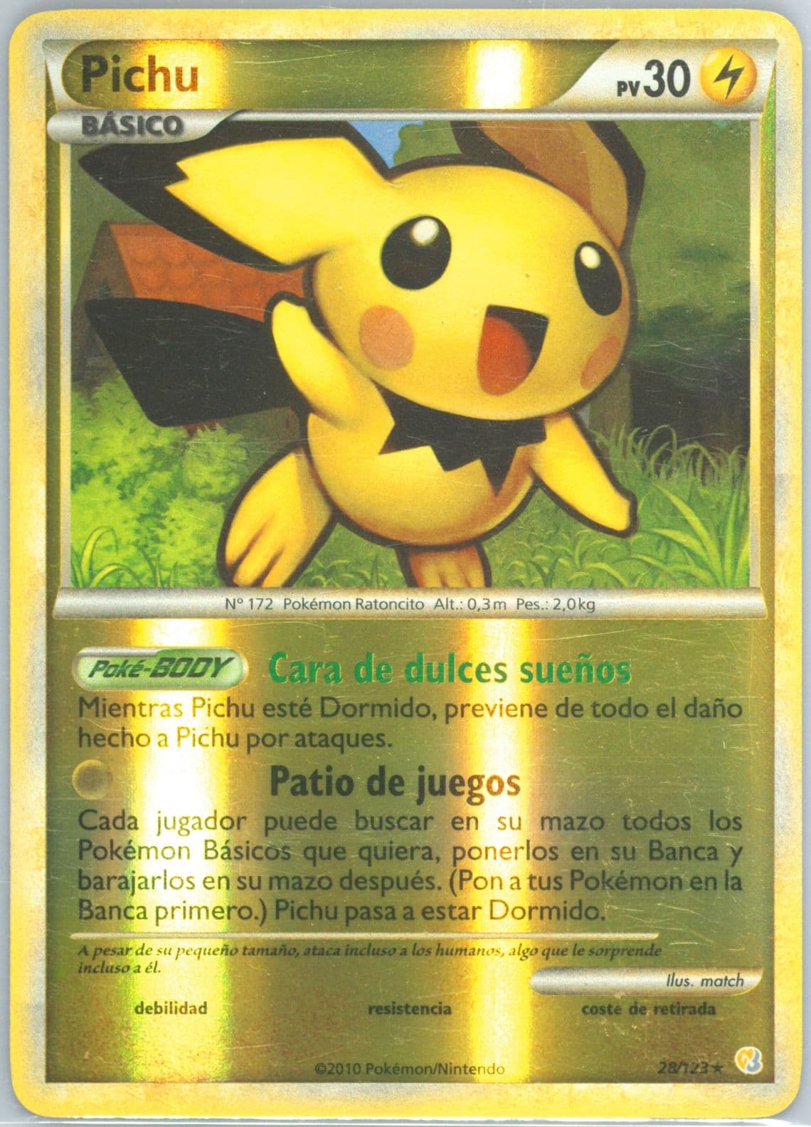 Pichu-Reverse Foil Spanish (28) 2010 Pokemon Heartgold & Soulsilver