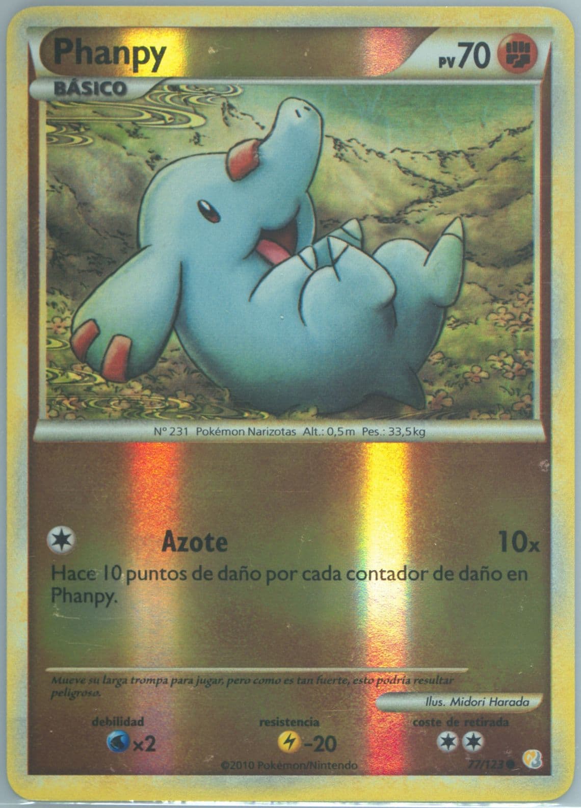 Phanpy-Reverse Foil Spanish (77) 2010 Pokemon Heartgold & Soulsilver
