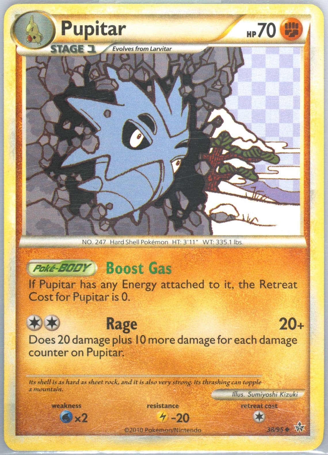 Pupitar (38) 2010 Pokemon Heartgold & Soulsilver Unleashed