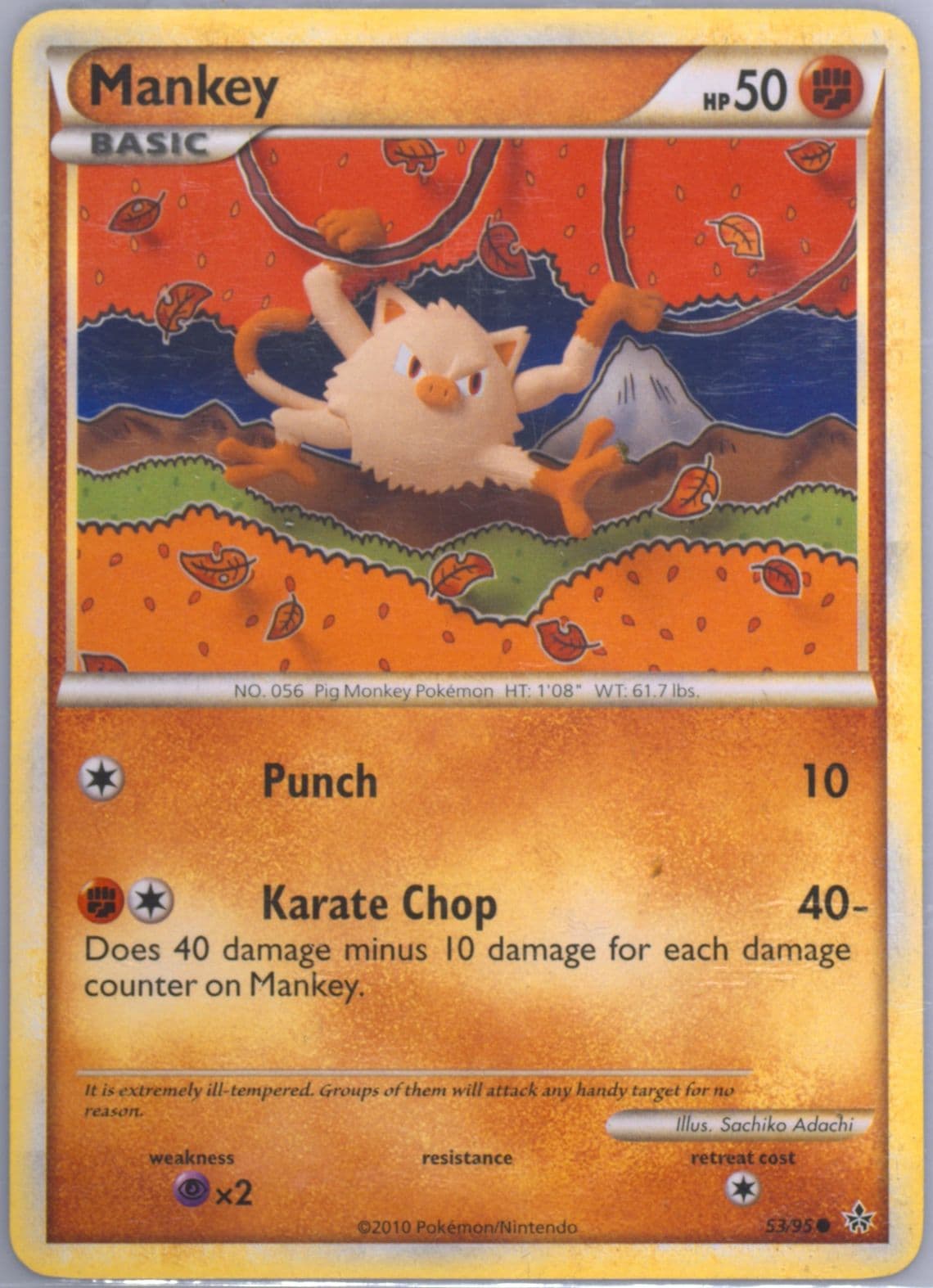 Mankey (53) 2010 Pokemon Heartgold & Soulsilver Unleashed