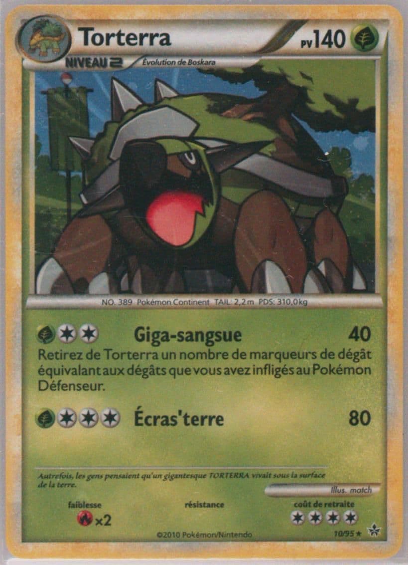 Torterra-Holo French (10) 2010 Pokemon Heartgold & Soulsilver Unleashed
