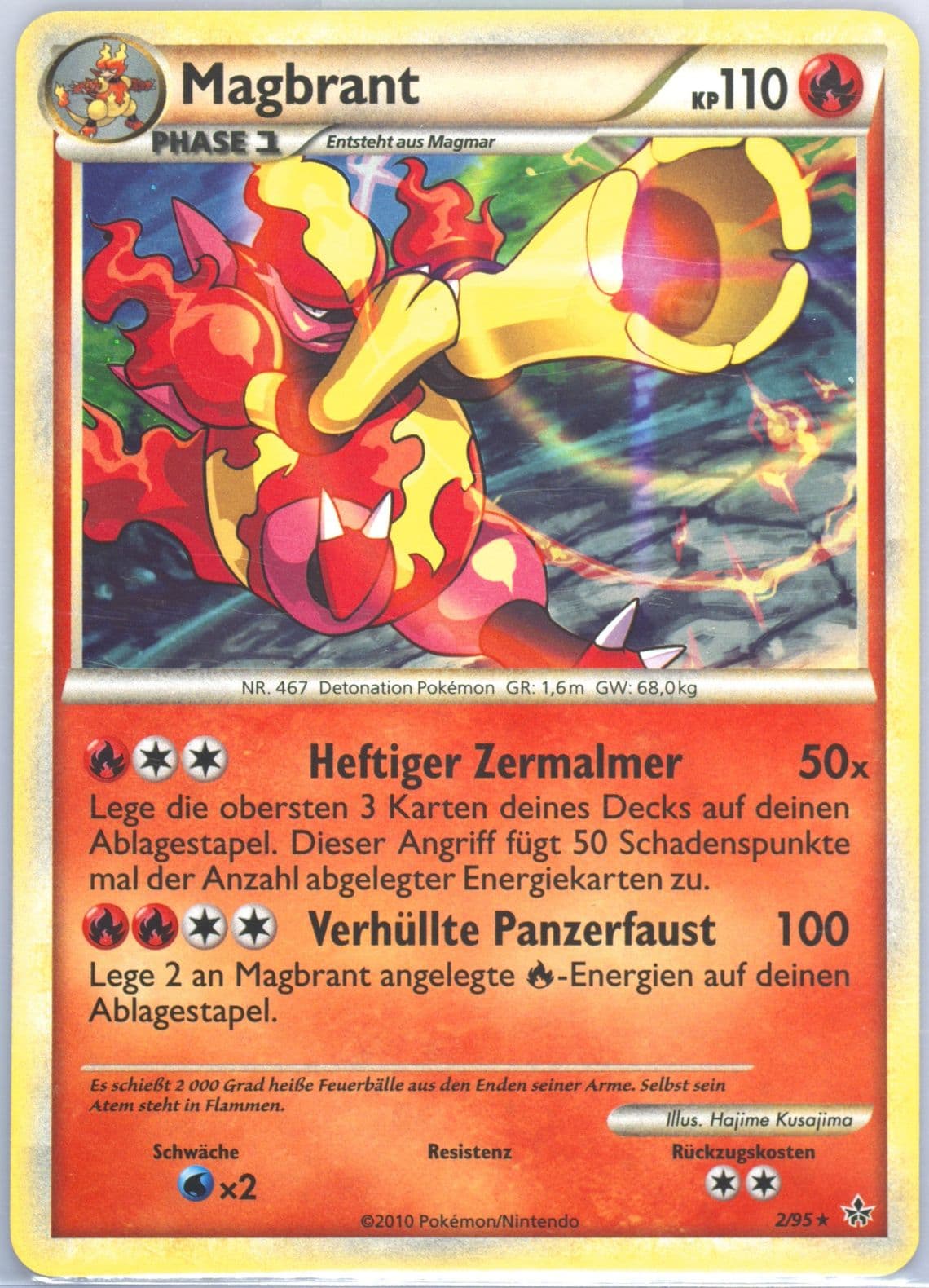 Magbrant-Holo German (2) 2010 Pokemon Heartgold & Soulsilver Unleashed