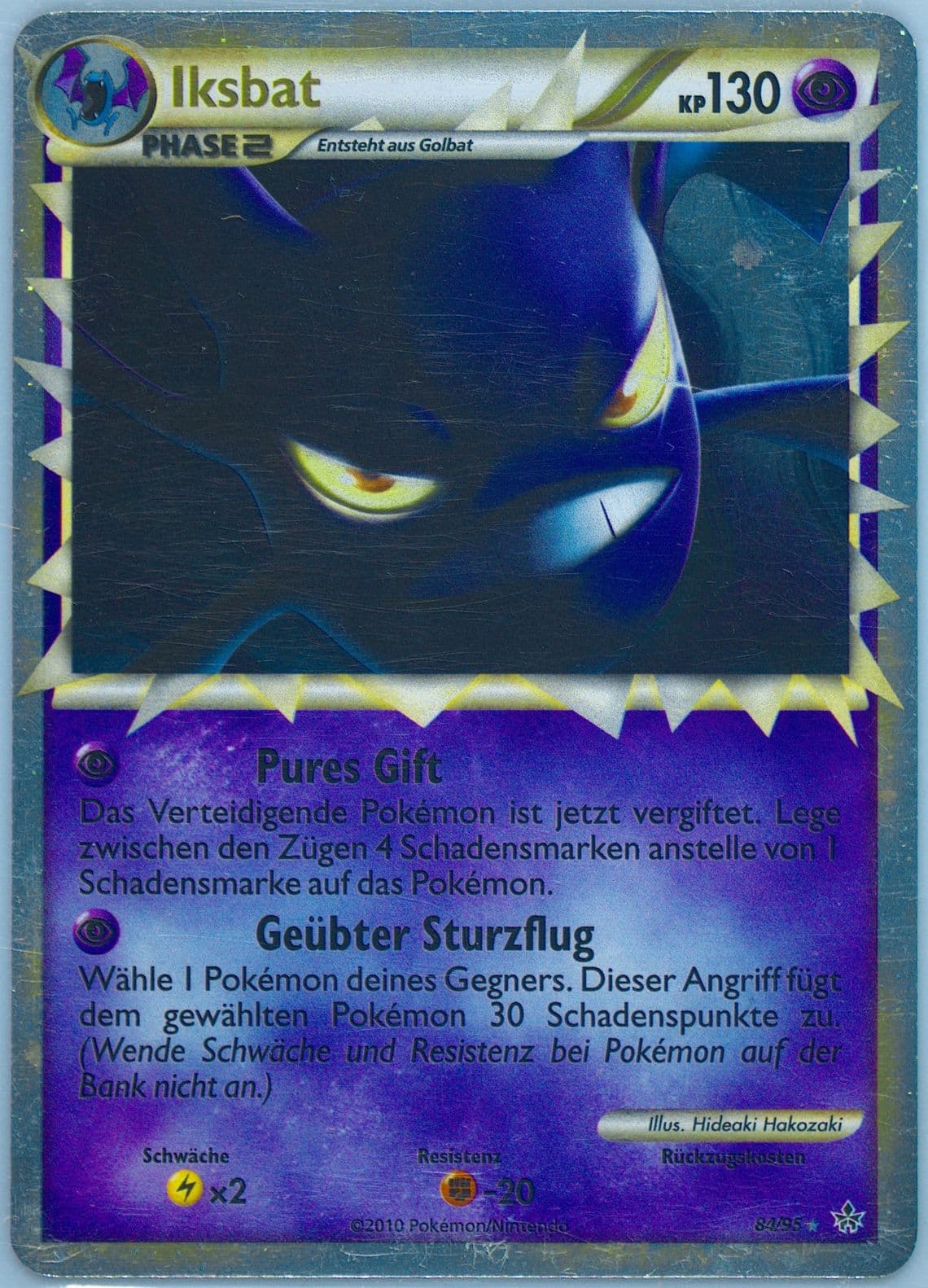 Iksbat-Holo German (84) 2010 Pokemon Heartgold & Soulsilver Unleashed
