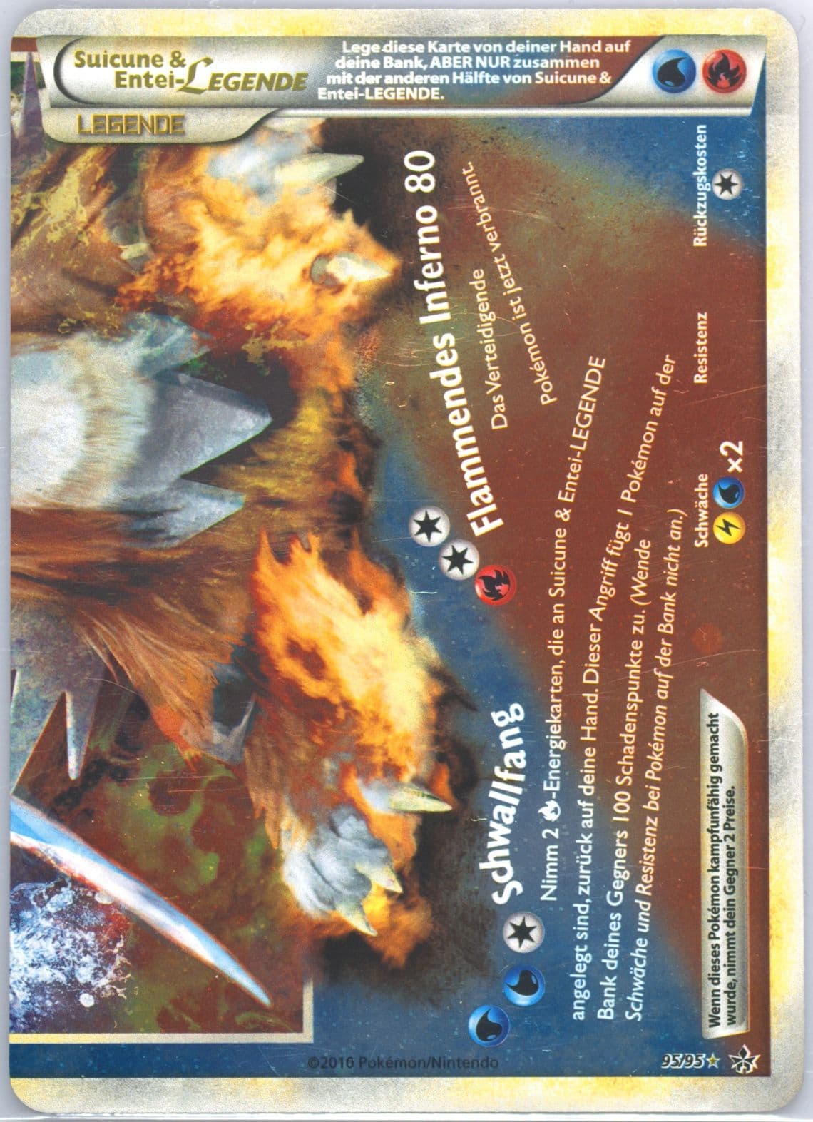 Suicune & Entei Legende-Holo German (95) 2010 Pokemon Heartgold & Soulsilver Unleashed