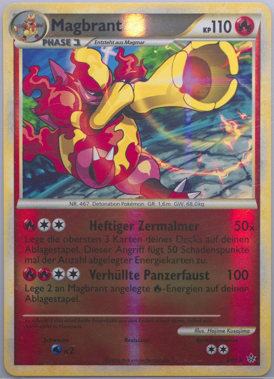 Magbrant-Reverse Foil German (2) 2010 Pokemon Heartgold & Soulsilver Unleashed