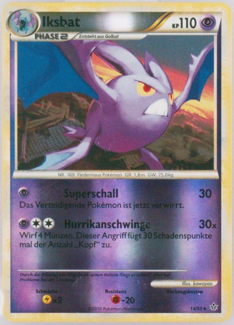 Iksbat-Reverse Foil German (14) 2010 Pokemon Heartgold & Soulsilver Unleashed
