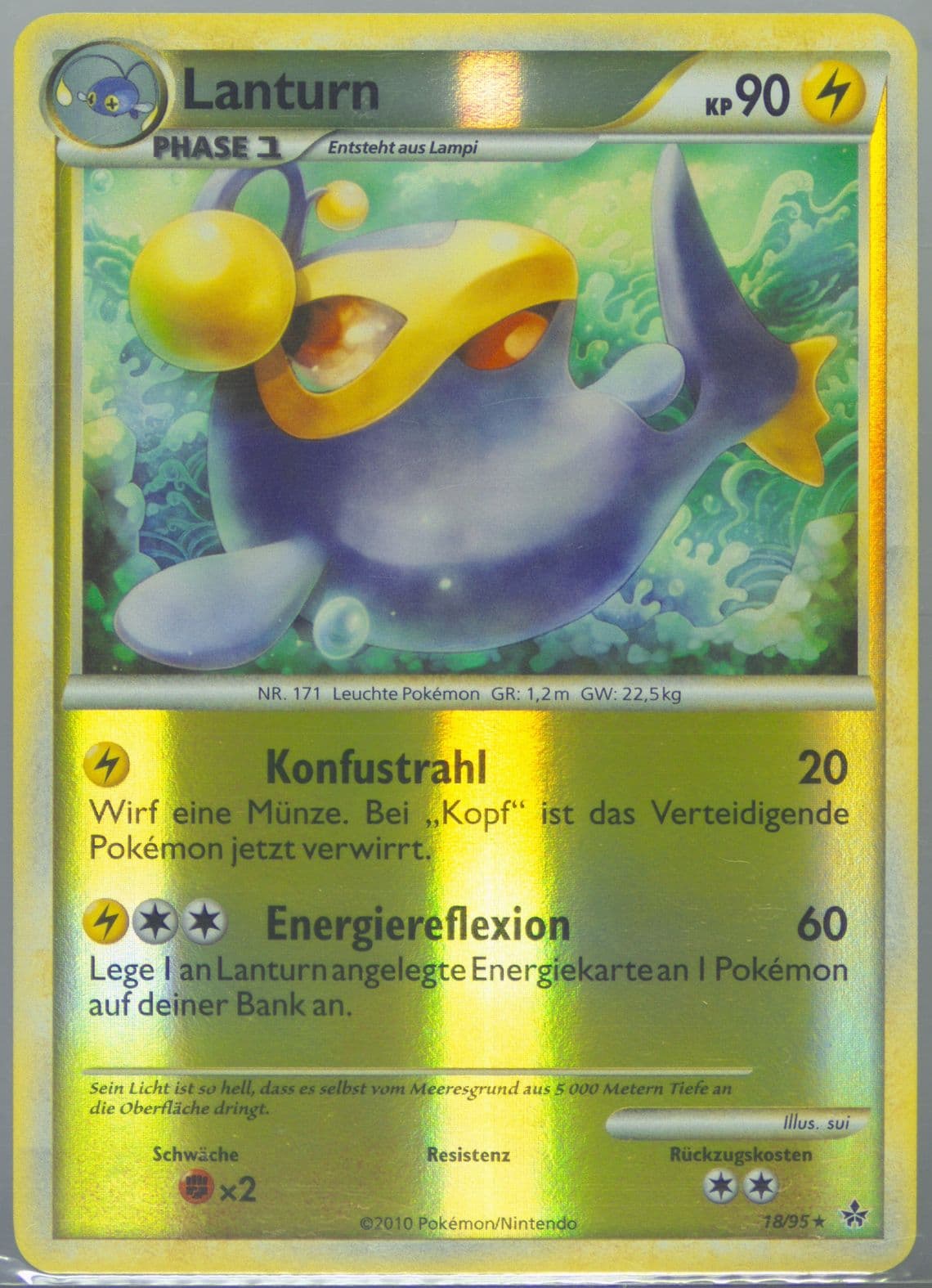 Lanturn-Reverse Foil German (18) 2010 Pokemon Heartgold & Soulsilver Unleashed