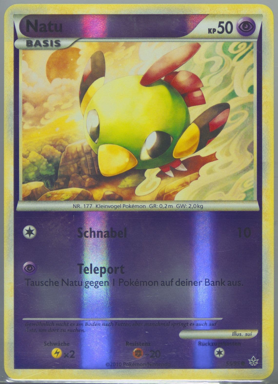 Natu-Reverse Foil German (55) 2010 Pokemon Heartgold & Soulsilver Unleashed