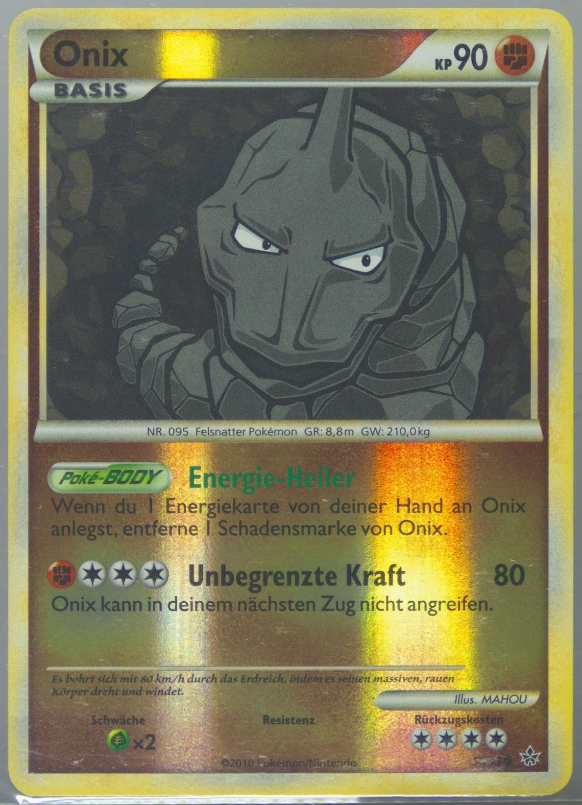Onix-Reverse Foil German (56) 2010 Pokemon Heartgold & Soulsilver Unleashed