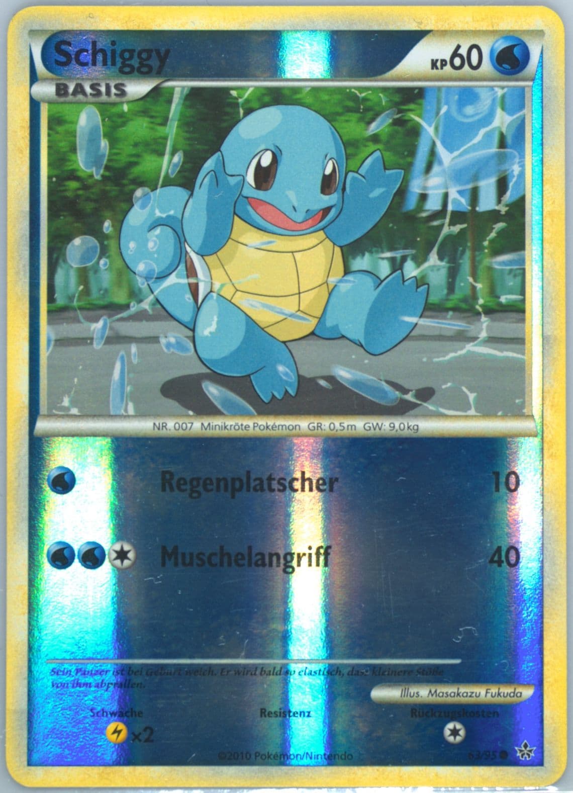 Schiggy-Reverse Foil German (63) 2010 Pokemon Heartgold & Soulsilver Unleashed