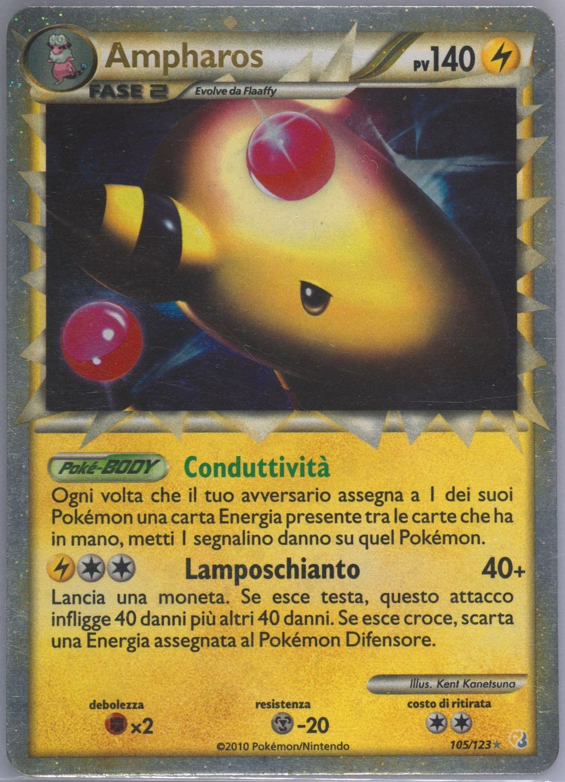 Ampharos-Holo Italian (105) 2010 Pokemon Heartgold & Soulsilver