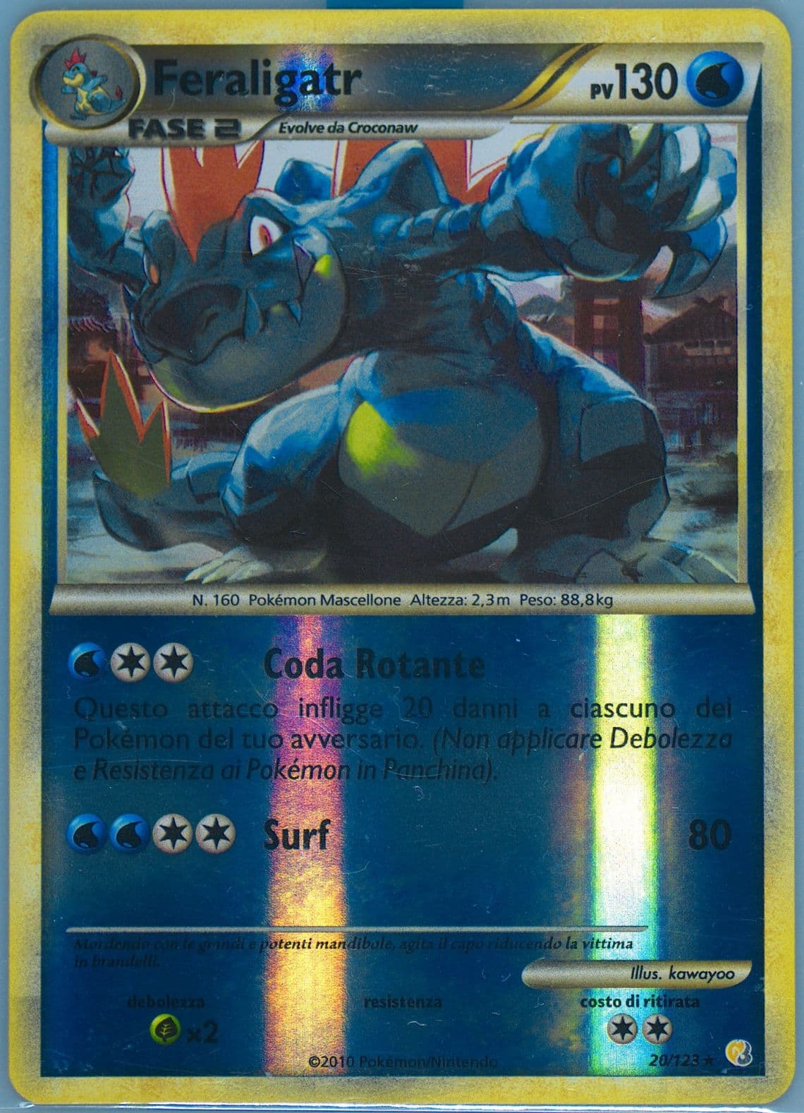 Feraligatr-Reverse Foil Italian (20) 2010 Pokemon Heartgold & Soulsilver