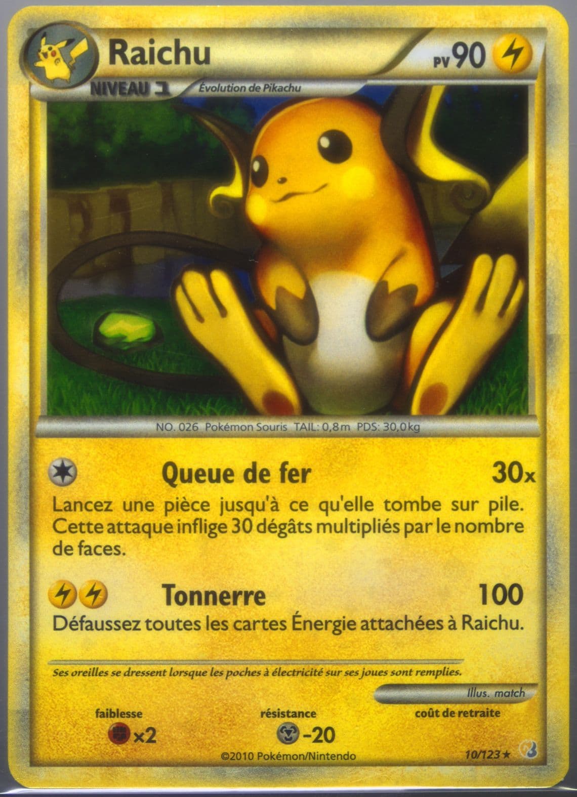 Raichu-Holo French (10) 2010 Pokemon Heartgold & Soulsilver