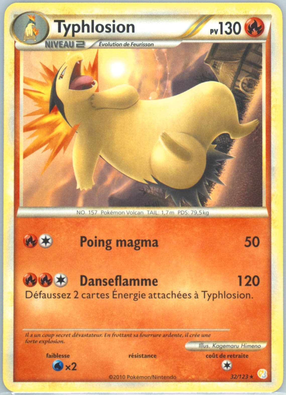 Typhlosion French (32) 2010 Pokemon Heartgold & Soulsilver