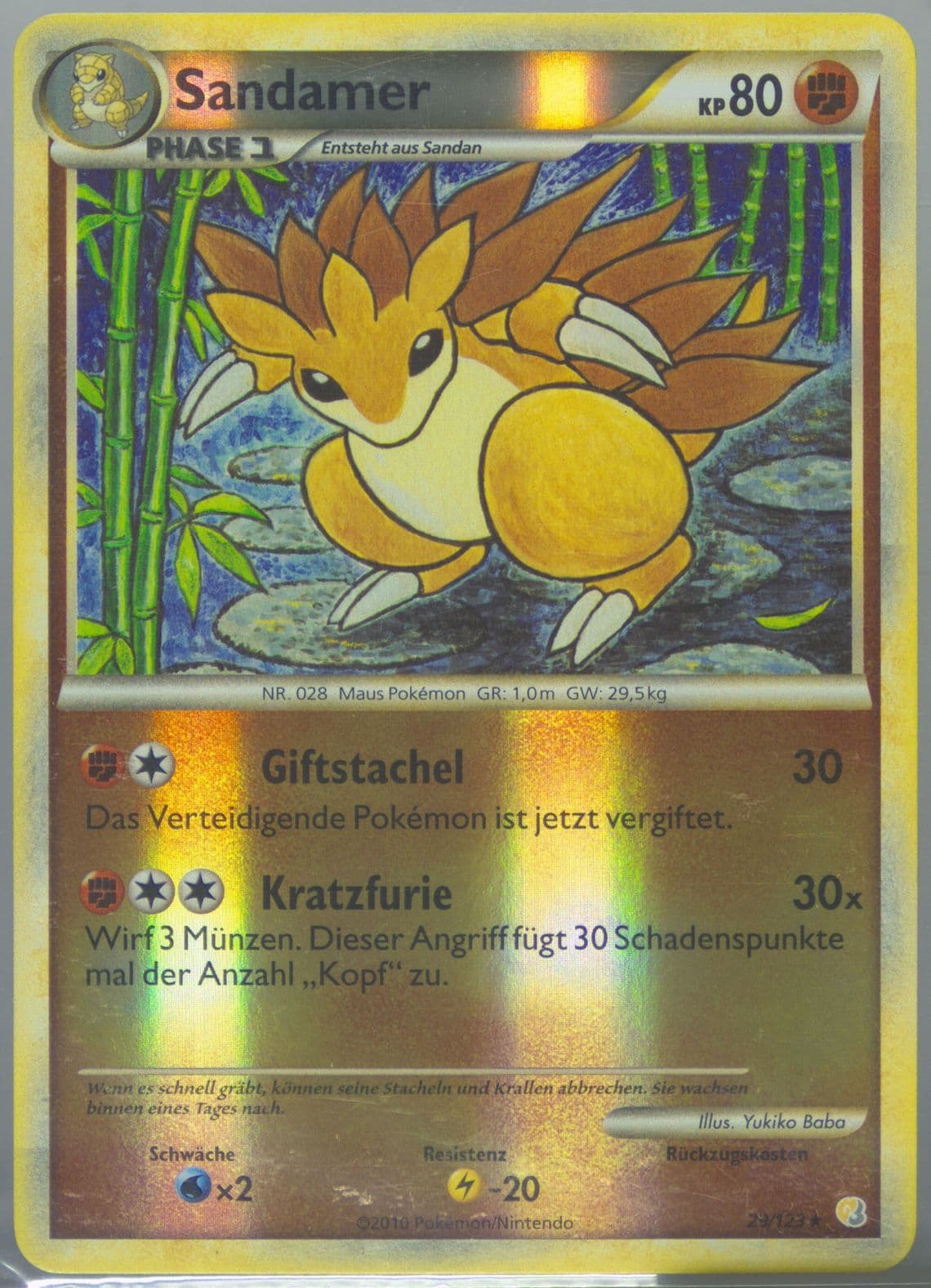 Sandamer-Reverse Foil German (29) 2010 Pokemon Heartgold & Soulsilver