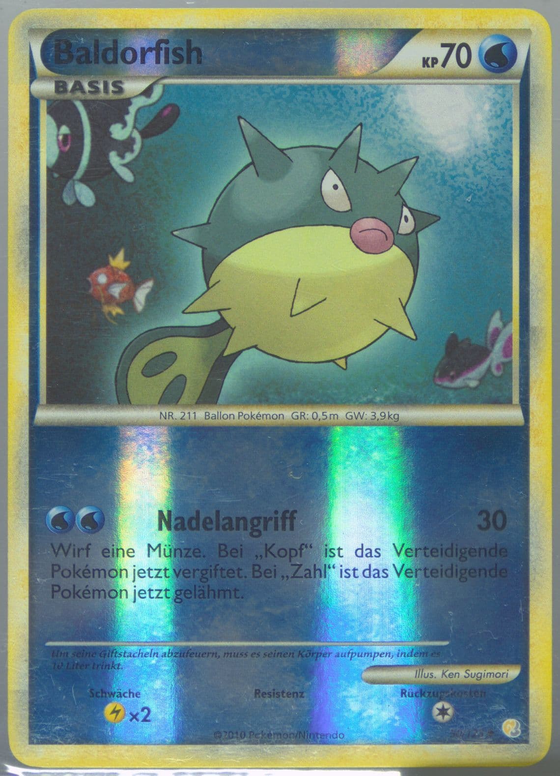 Baldorfish-Reverse Foil German (50) 2010 Pokemon Heartgold & Soulsilver