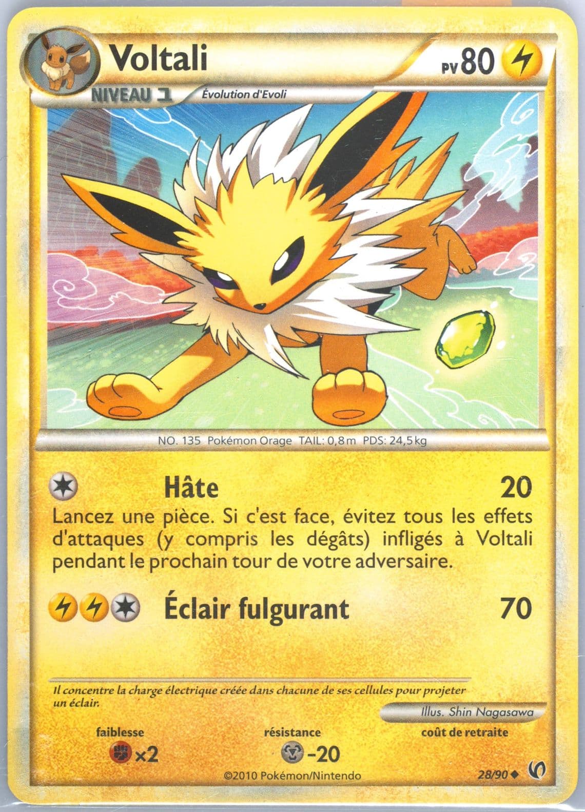 Voltali French (28) 2010 Pokemon Heartgold & Soulsilver Undaunted