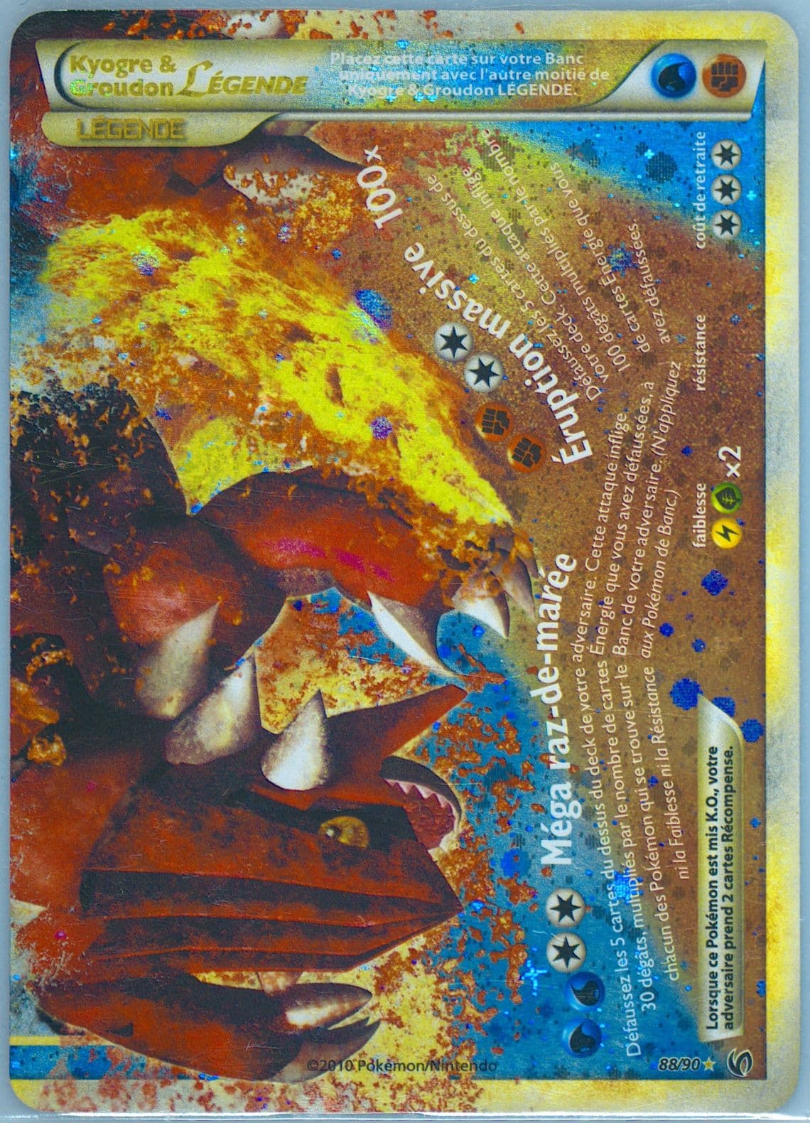 Kyogre & Groudon Legende-Holo French (88) 2010 Pokemon Heartgold & Soulsilver Undaunted