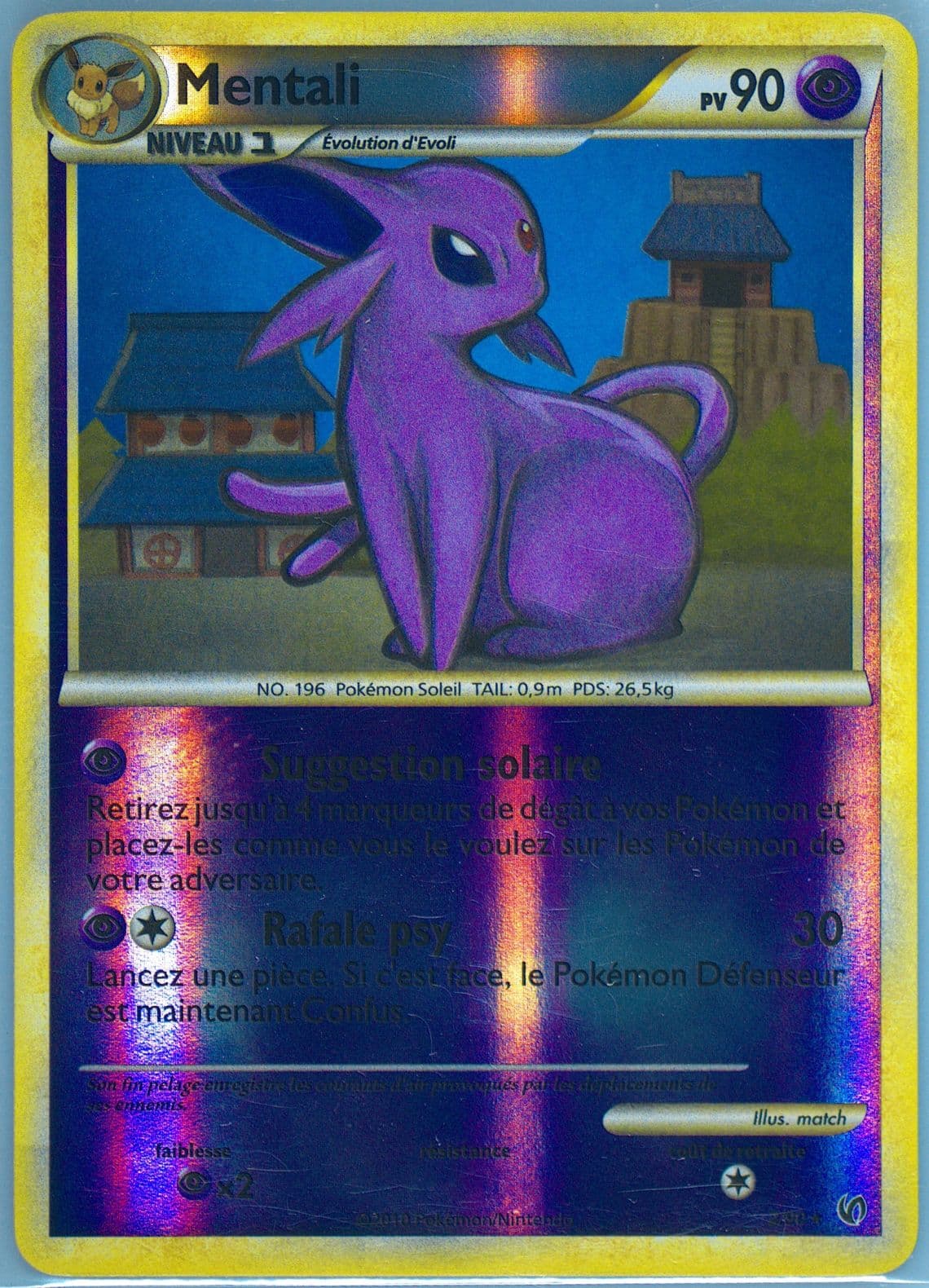 Mentali-Reverse Foil French (2) 2010 Pokemon Heartgold & Soulsilver Undaunted