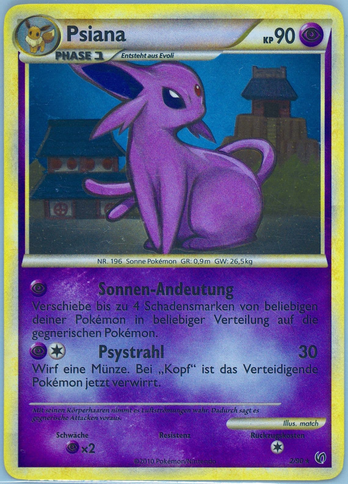 Psiana-Holo German (2) 2010 Pokemon Heartgold & Soulsilver Undaunted