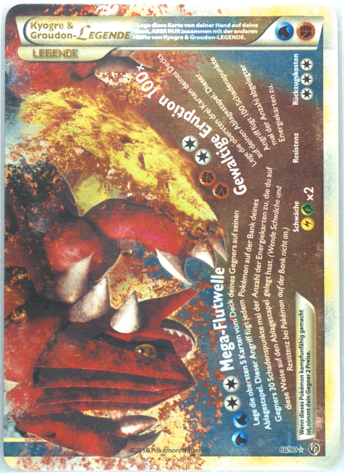 Kyogre & Groudon Legende-Holo German (88) 2010 Pokemon Heartgold & Soulsilver Undaunted