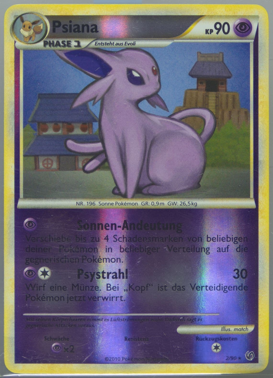 Psiana-Reverse Foil German (2) 2010 Pokemon Heartgold & Soulsilver Undaunted