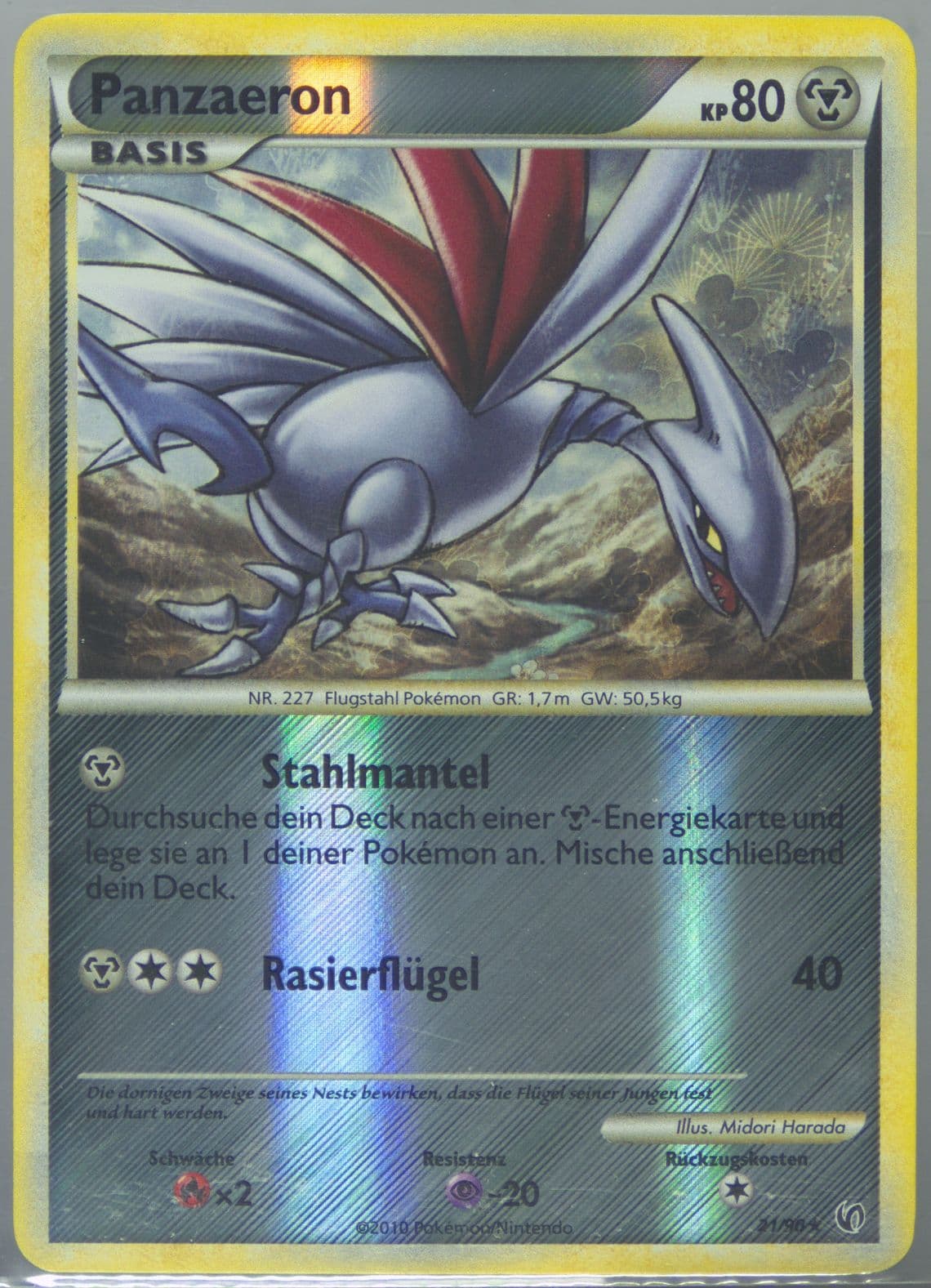 Panzaeron-Reverse Foil German (21) 2010 Pokemon Heartgold & Soulsilver Undaunted