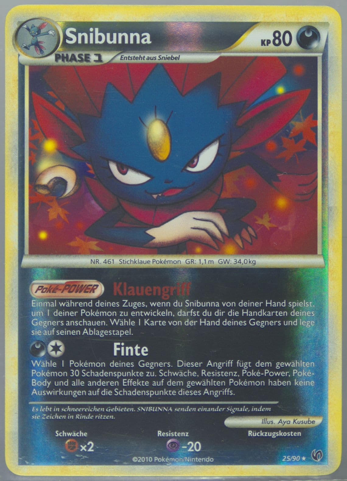 Snibunna-Reverse Foil German (25) 2010 Pokemon Heartgold & Soulsilver Undaunted