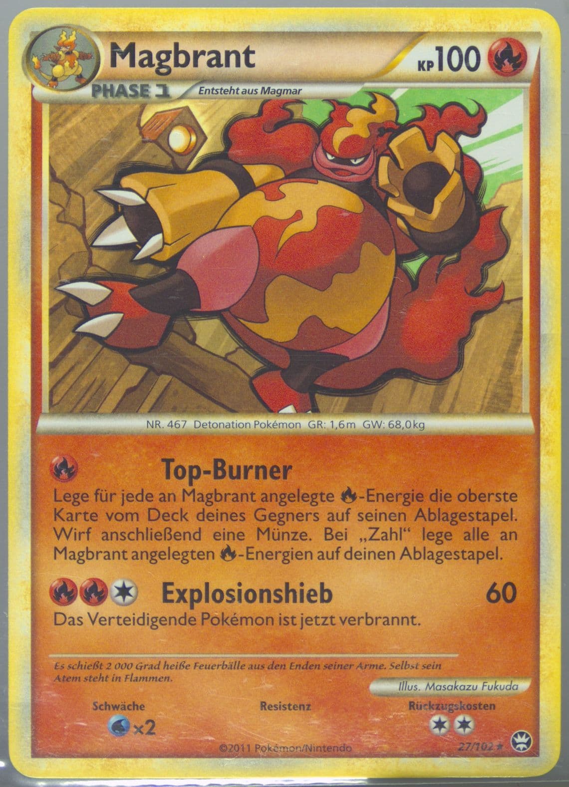 Magbrant (27) 2011 Pokemon German Heartgold & Soulsilver Triumphant