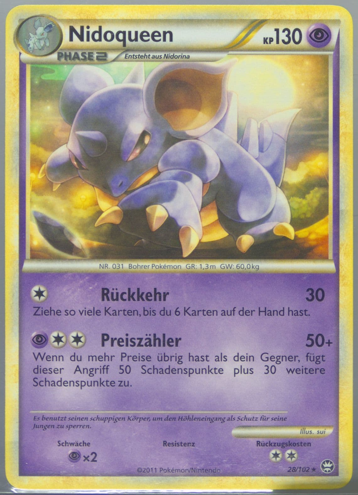 Nidoqueen (28) 2011 Pokemon German Heartgold & Soulsilver Triumphant