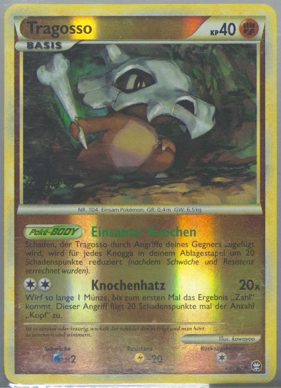 Tragosso-Reverse Foil (60) 2011 Pokemon German Heartgold & Soulsilver Triumphant