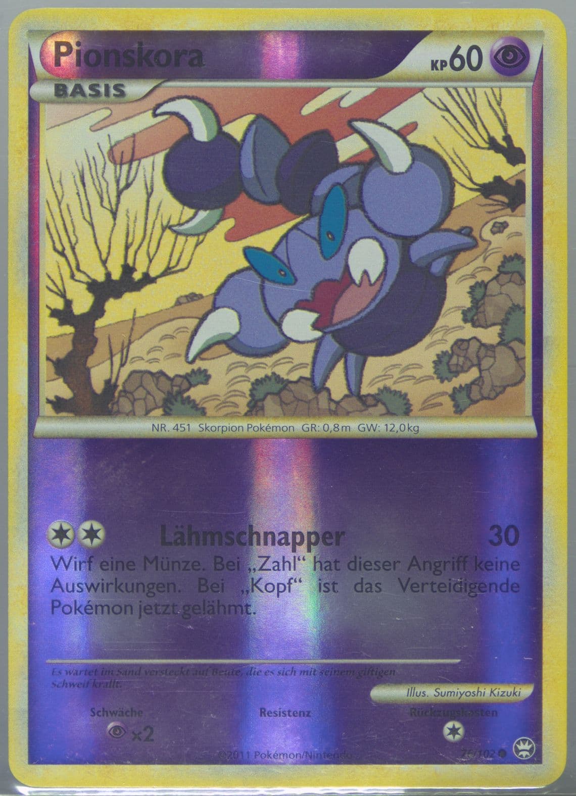Pionskora-Reverse Foil (76) 2011 Pokemon German Heartgold & Soulsilver Triumphant