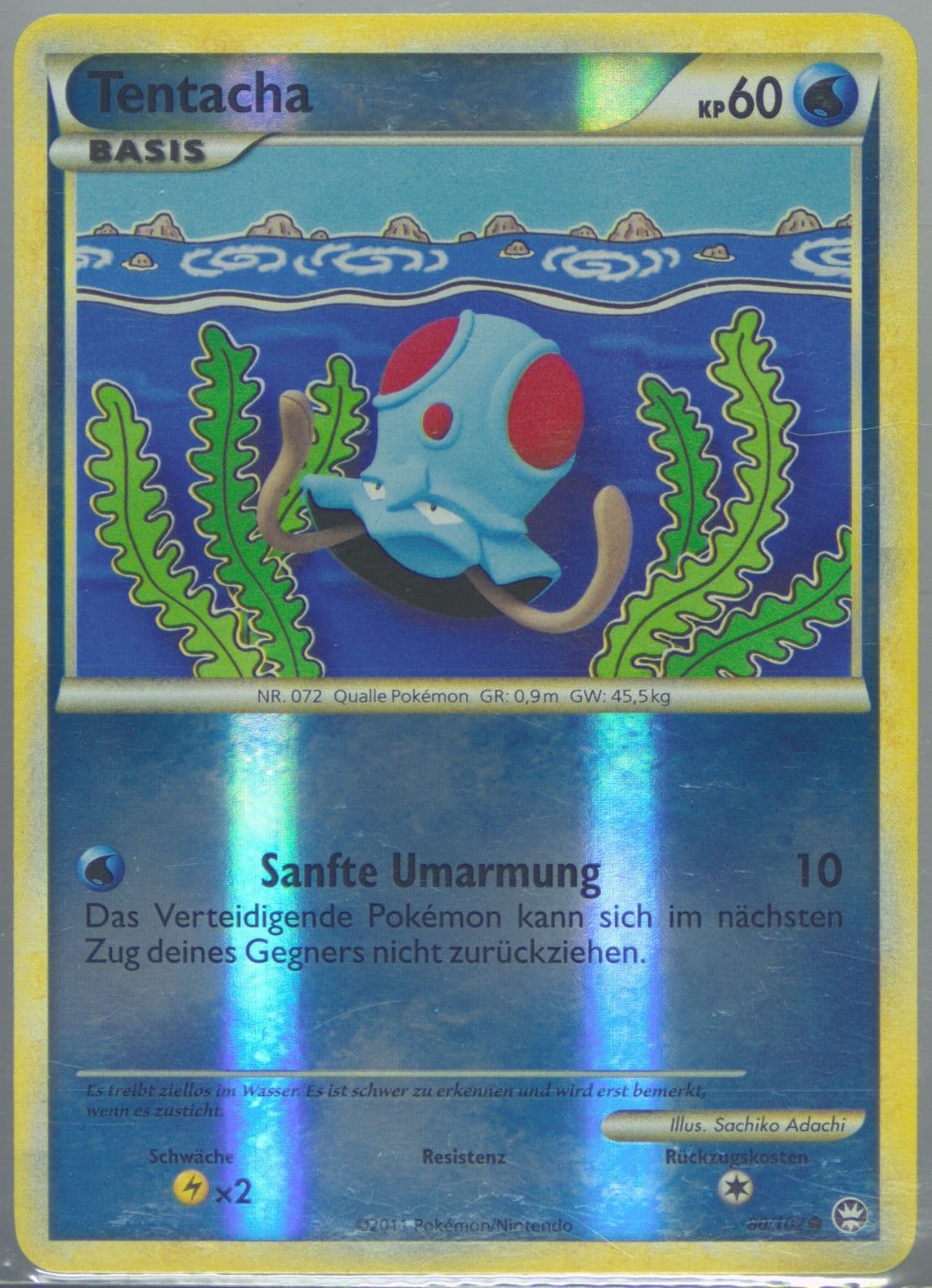 Tentacha-Reverse Foil (80) 2011 Pokemon German Heartgold & Soulsilver Triumphant