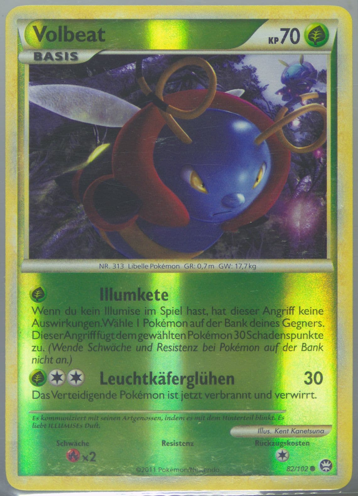 Volbeat-Reverse Foil (82) 2011 Pokemon German Heartgold & Soulsilver Triumphant