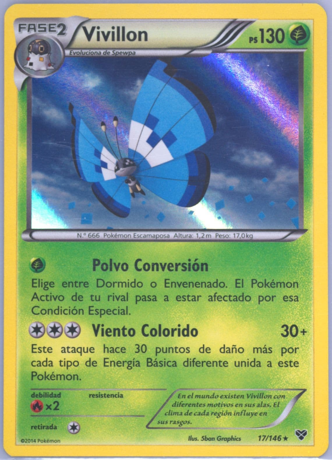 Vivillon-Holo Spanish-Marine (17) 2014 Pokemon XY