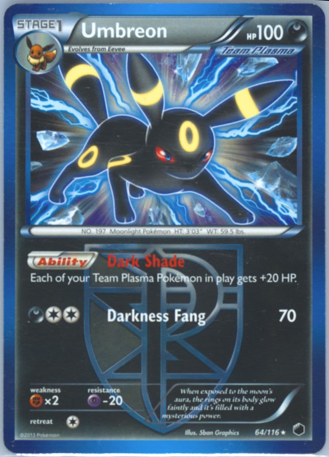 Umbreon Moltres Legendary Battle (64) 2013 Pokemon Black & White Plasma Freeze