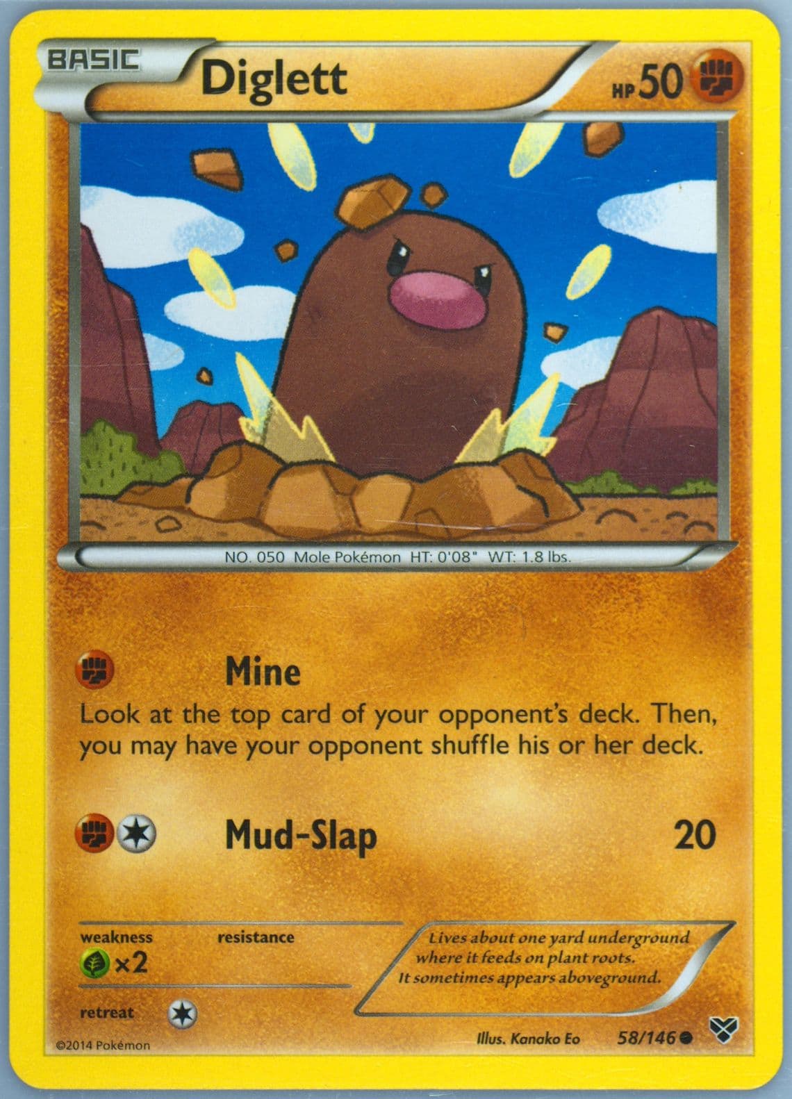 Diglett (58) 2014 Pokemon XY