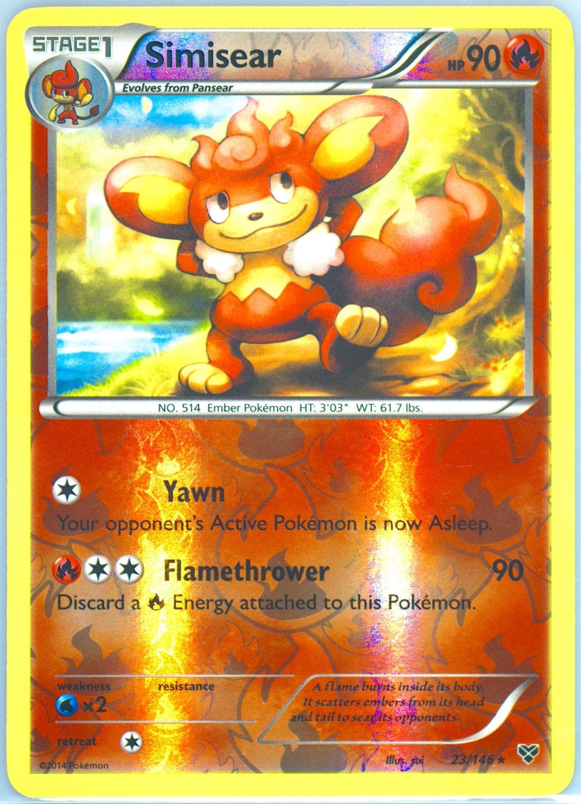 Simisear-Reverse Foil (23) 2014 Pokemon XY