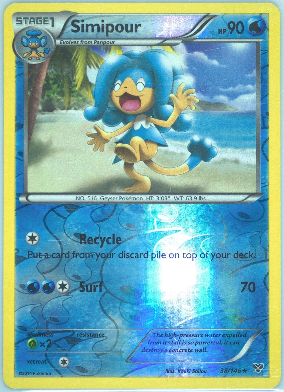 Simipour-Reverse Foil (38) 2014 Pokemon XY