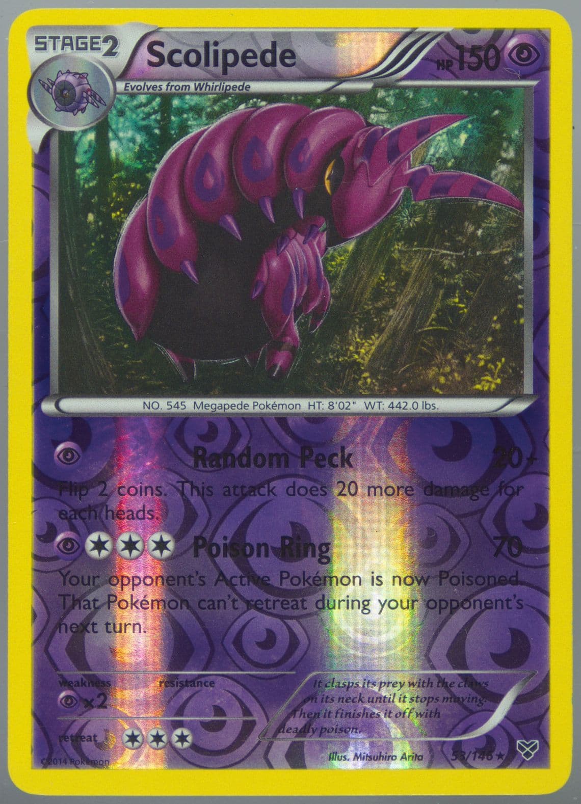 Scolipede-Reverse Foil (53) 2014 Pokemon XY