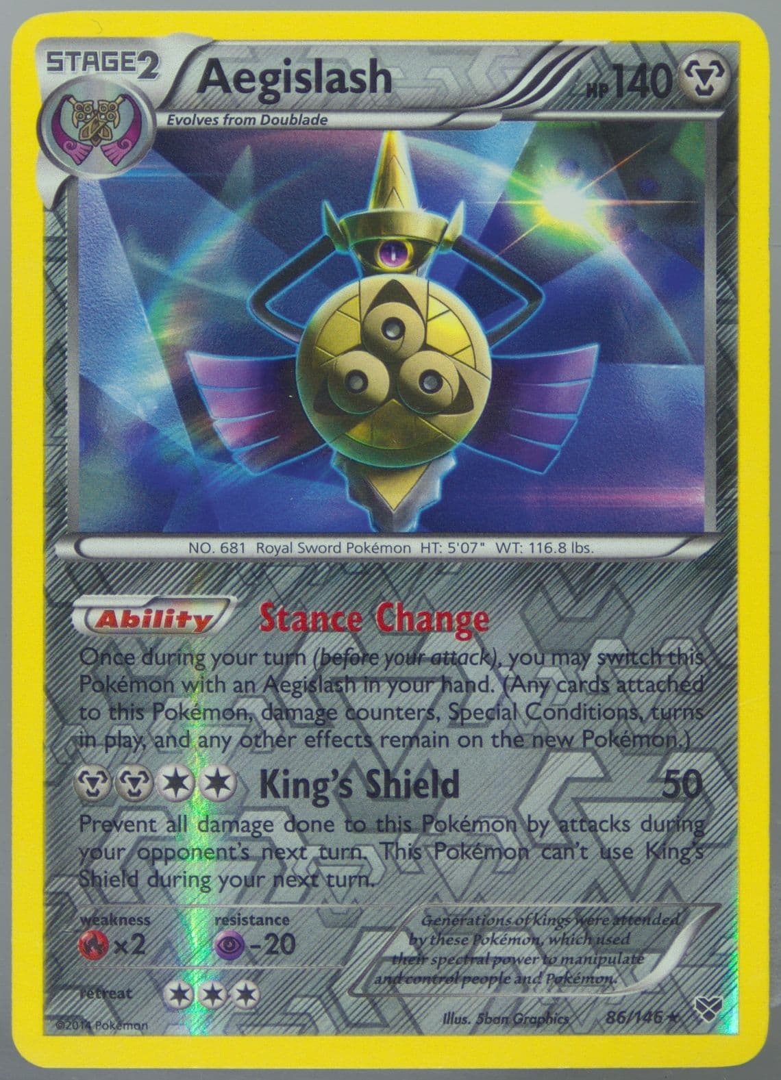 Aegislash-Reverse Foil (86) 2014 Pokemon XY
