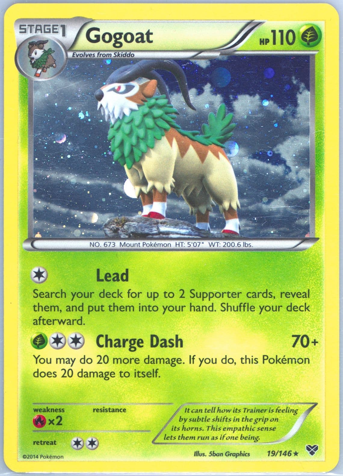 Gogoat-Holo Cosmos (19) 2014 Pokemon XY