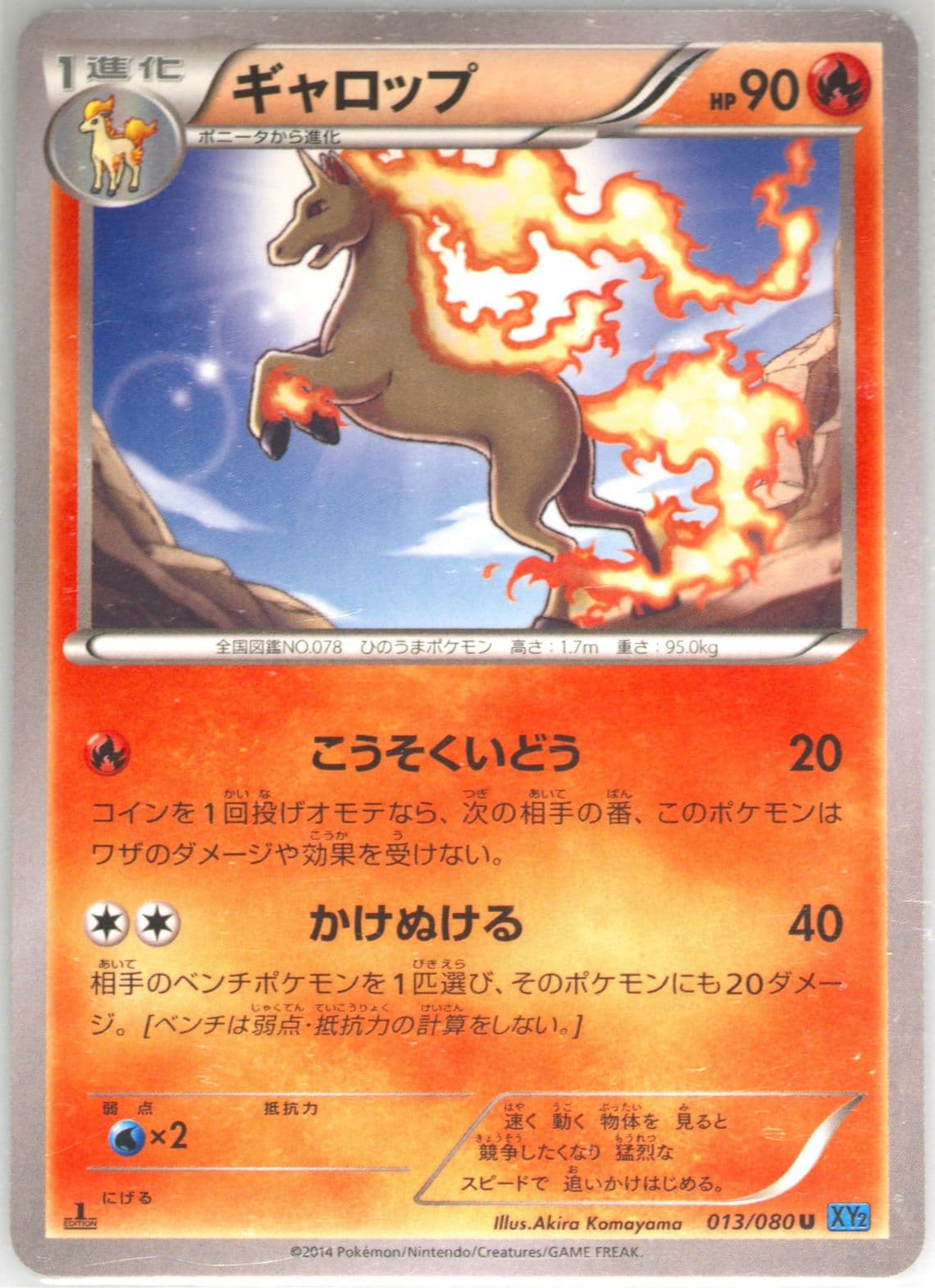 Rapidash 1st Edition (013) 2014 Pokemon Japanese XY Wild Blaze