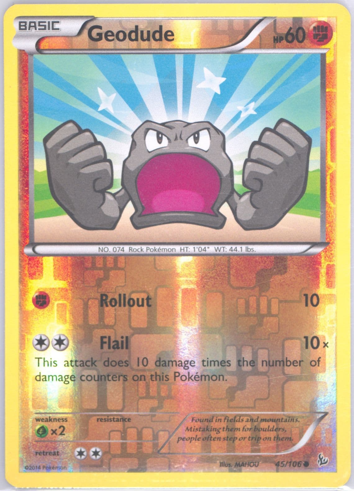 Geodude-Reverse Foil (45) 2014 Pokemon XY Flashfire