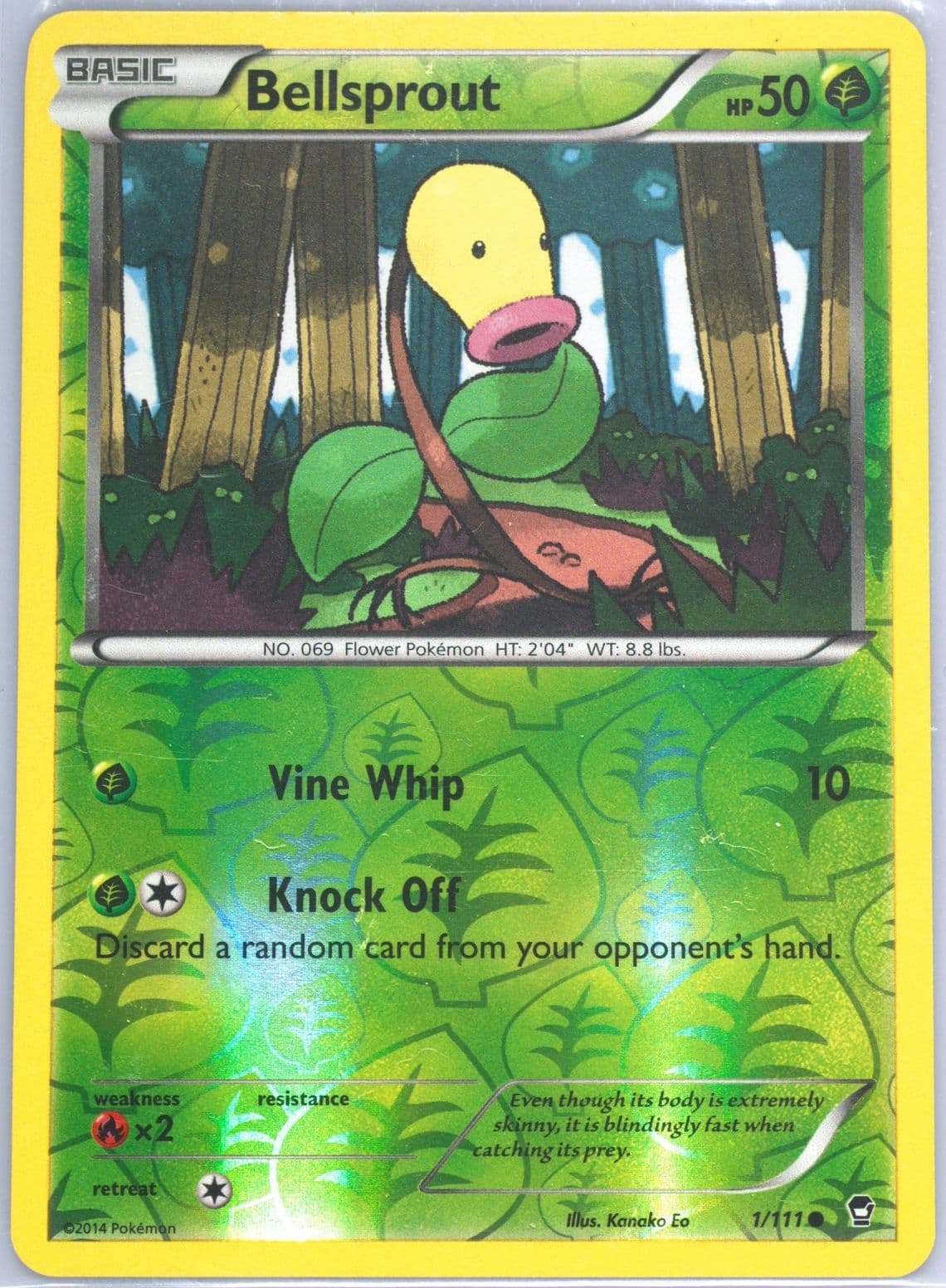 Bellsprout-Reverse Foil (1) 2014 Pokemon XY Furious Fists
