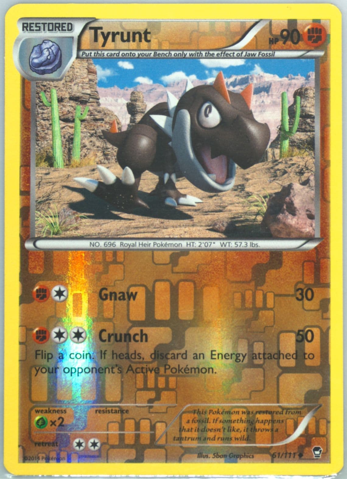 Tyrunt-Reverse Foil (61) 2014 Pokemon XY Furious Fists