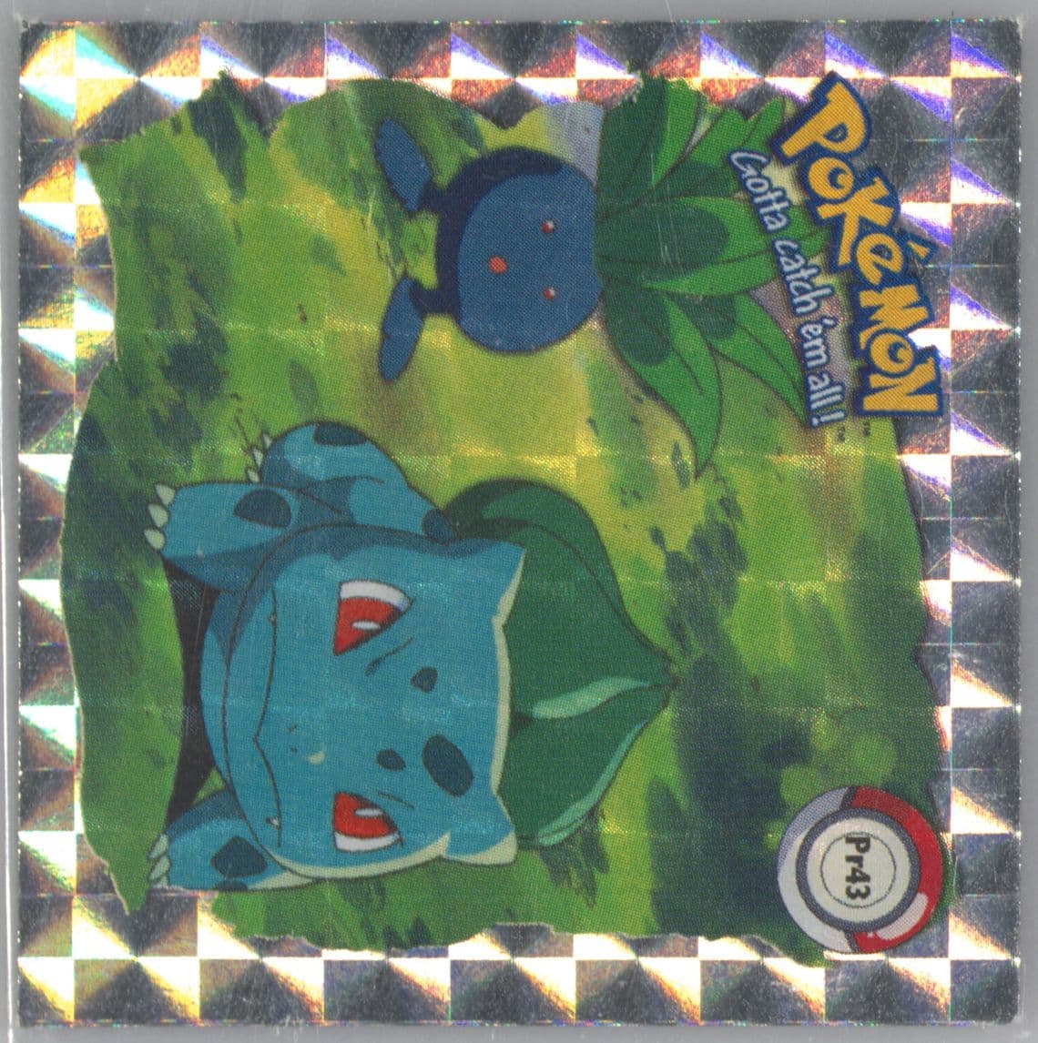 Oddish & Bulbasaur (PR43) 1999 Pokemon Stickers Series 1 Bonus Prism Stickers