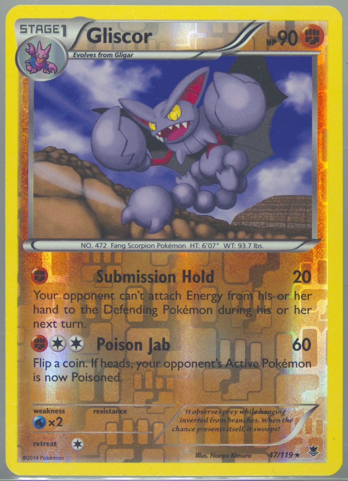 Gliscor-Reverse Foil (47) 2014 Pokemon XY Phantom Forces